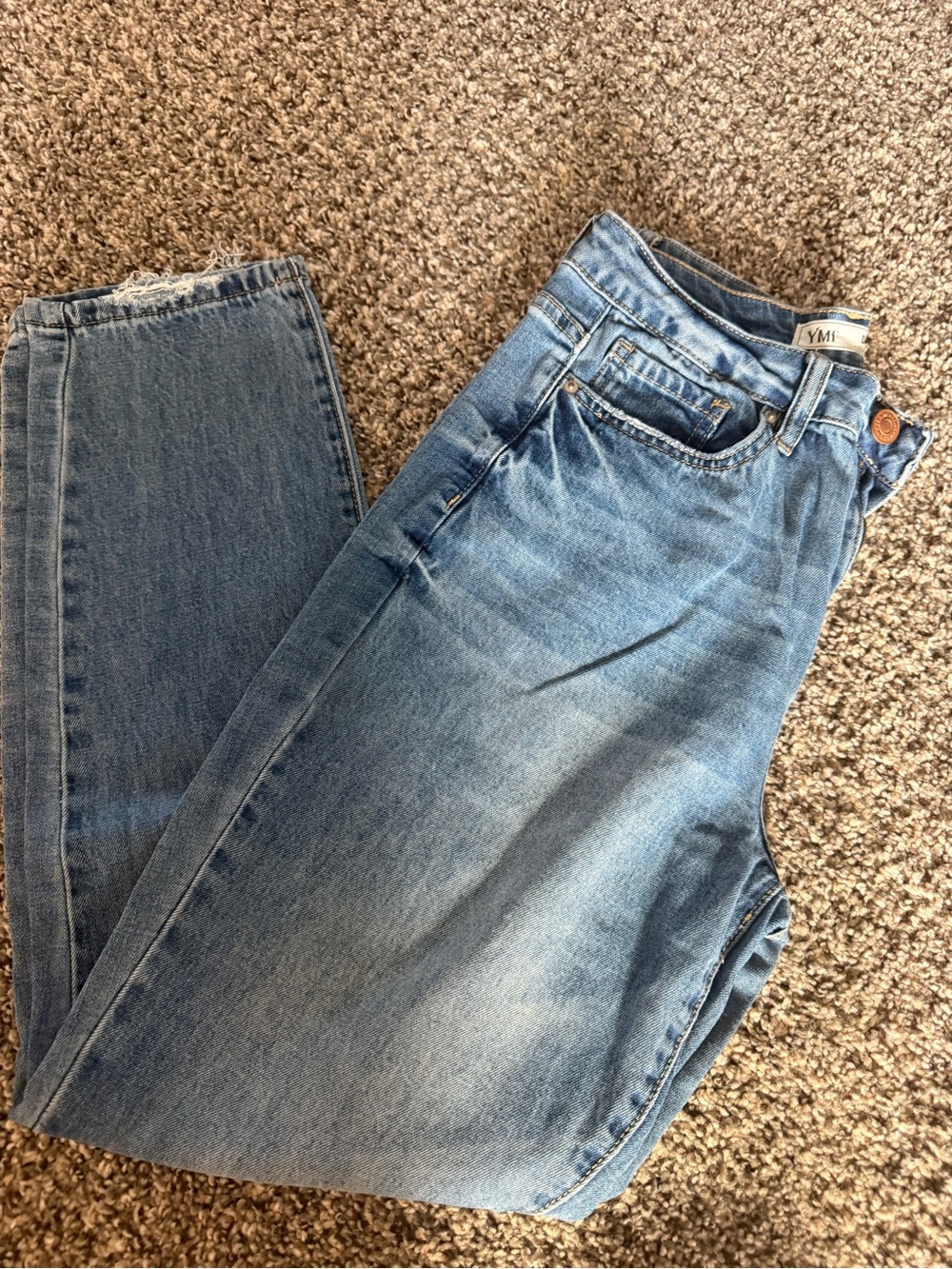 YMI Light Wash High Rise Mom Jeans
